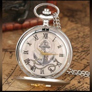 3D Anchor Quartz Pocket Watch